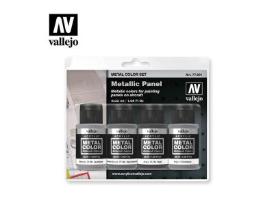 Vallejo 77601 Metallic Panel - Metal Color Set - Vallejo metal color metallic panel set 77601 - VAL77601