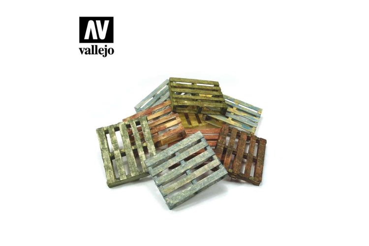 1:35 Vallejo SC233 Wooden Pallets for Diorama - Vallejo scenics diorama accessories wooden pallets sc233 1 - VALSC233