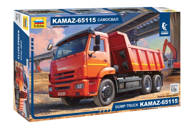 1:35 Zvezda 3650 Dump Truck Kamaz 65115 - Zvz3650 kamaz 65115 samosval 1 - ZVZ3650