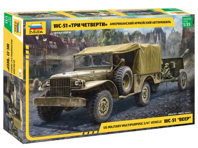 1:35 Zvezda 3656 Dodge WC-51 Beep - Zvz3656 amerikanskiy armeyskiy avtomobil dodge wc 51 - ZVZ3656