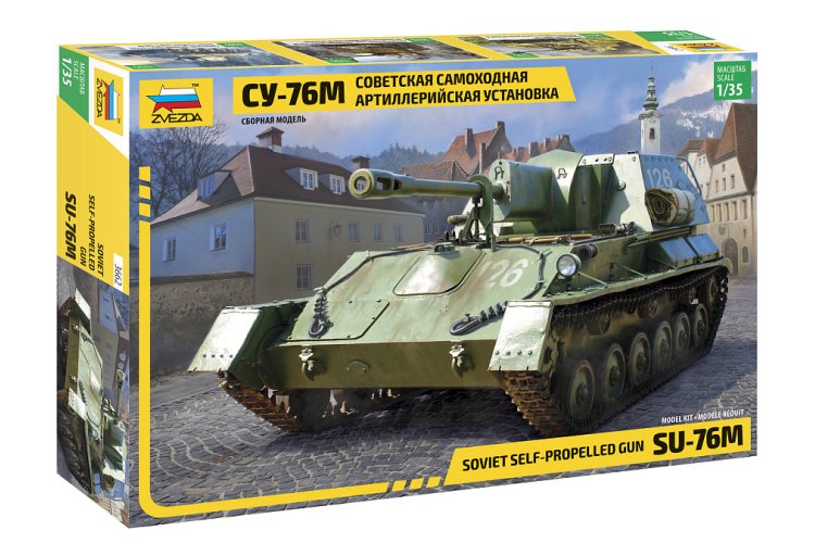 1:35 Zvezda 3662 Soviet Self-Propelled Gun SU-76M - Zvz3662 sovetskaya samokhodnaya artilleriyskaya ustanovka su 76m 1 - ZVZ3662