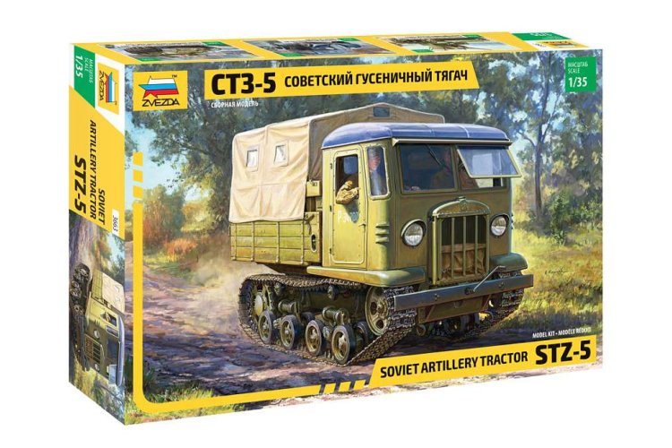 1:35 Zvezda 3663 Soviet artillery tractor STZ-5 - Zvz3663 sovetskiy gusenichnyy tyagach stz 5 1 - ZVZ3663