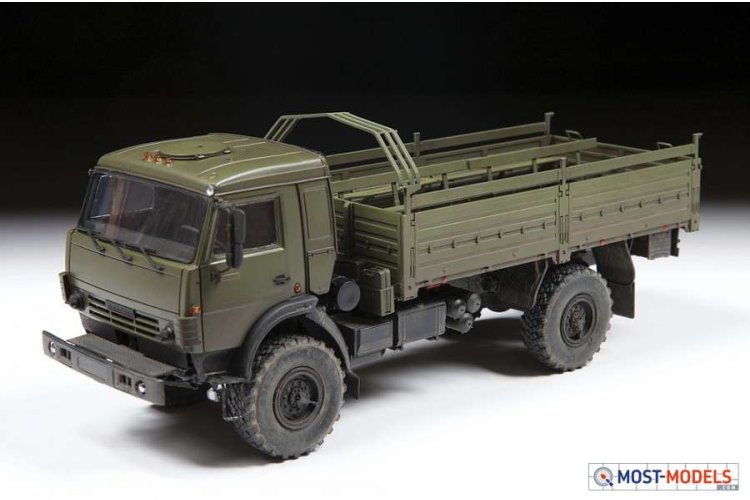 1:35 Zvezda 3692 Russian 2-Axle Military Truck K-4350 - Zvz3692 k 4350 back fx  - ZVZ3692