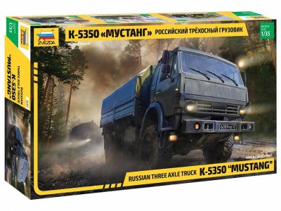 1:35 Zvezda 3697 Kamaz K-5350 "MUSTANG" Russian Three Axle Truck - Zvz3697front - ZVZ3697