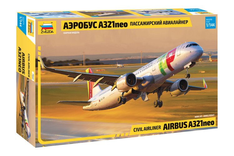 1:144 Zvezda 7043 Airbus A321neo Plane - Zvz7043 passazhirskiy avialayner aerobus a321neo 1 - ZVZ7043