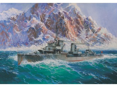 1:350 Zvezda 9043 WWII german destroyer Z-17 "Diether Von Roeder" - Zvz9043front - ZVZ9043